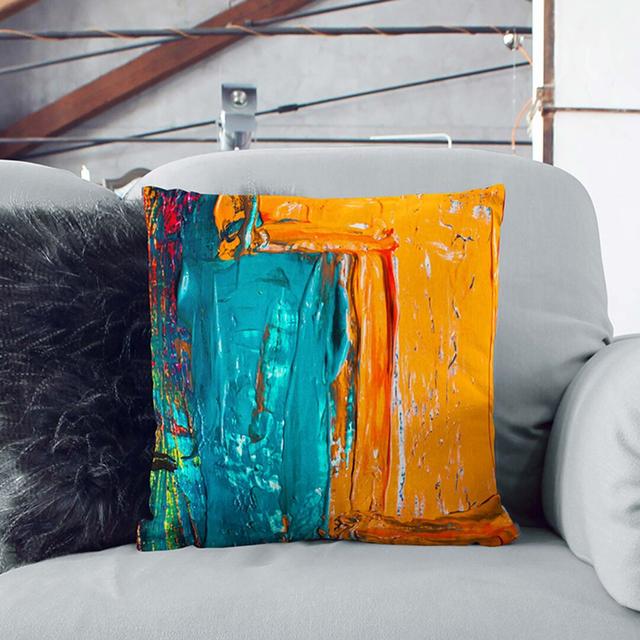 Abstract Art Painting Vol.53 by S.Johnson Cushion with Filling East Urban Home Size: 40 x 40 cm, Backing Colour: Stone on Productcaster.