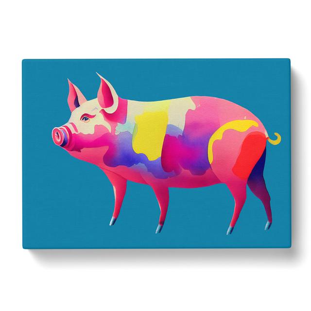 Watercolour Pig Vol.2 Abstract - Wrapped Canvas Graphic Art Brambly Cottage Size: 40cm H x 60cm W x 3cm D on Productcaster.