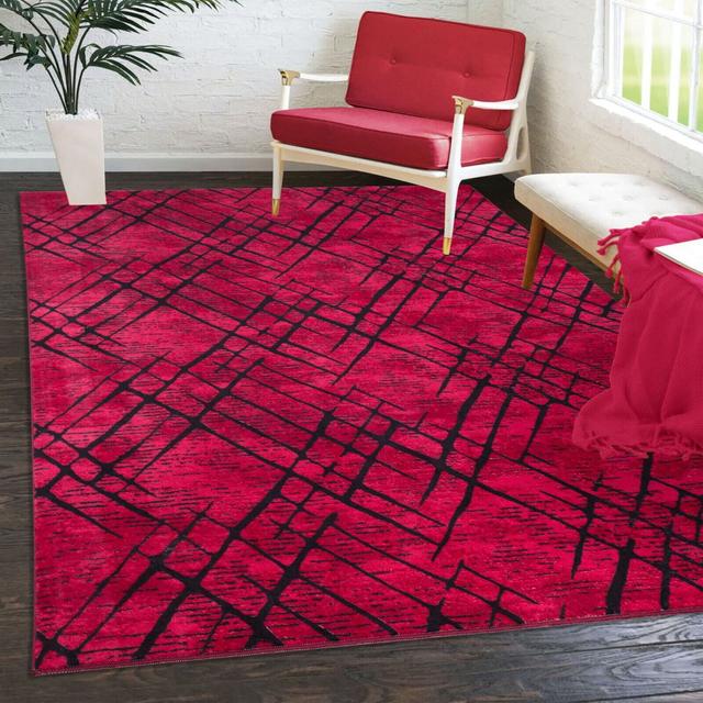 Luxury Machine Woven Red Rug Borough Wharf Rug Size: Rectangle 120 x 170cm on Productcaster.