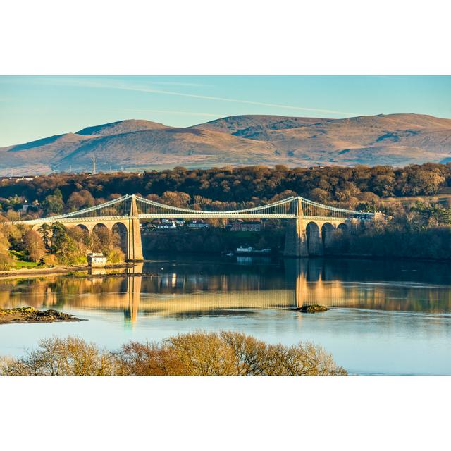 Fakhiri Menai Bridge by JohnDavies49 - Wrapped Canvas Print Alpen Home Size: 61cm H x 91cm W 3.8cm D on Productcaster.