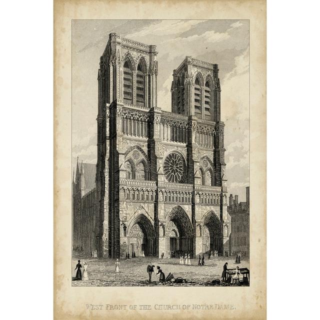 West Front-Notre Dame - Wrapped Canvas Painting Print Fleur De Lis Living Size: 122cm H x 81cm W x 3.8cm D on Productcaster.