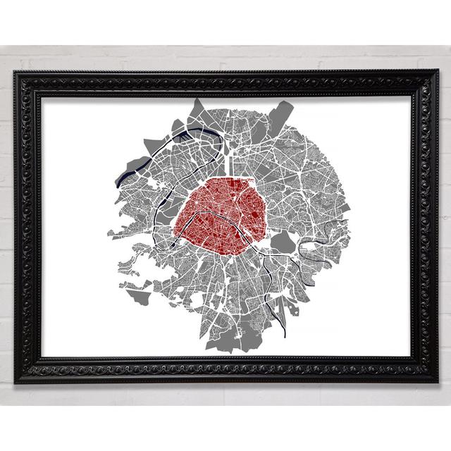 Map Of The City 5 Paris - Print Williston Forge Size: 84.1cm H x 118.9cm W on Productcaster.