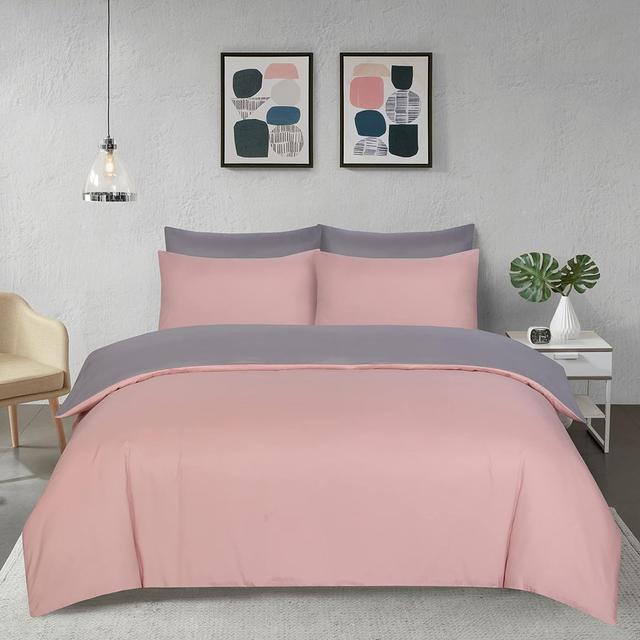 My Home Store Fridi Microfiber Reversible Duvet Cover Set Easy Care Non Iron Bedding Sets Ebern Designs Size: Single Duvet Cover + 1 Standard Pillowca on Productcaster.