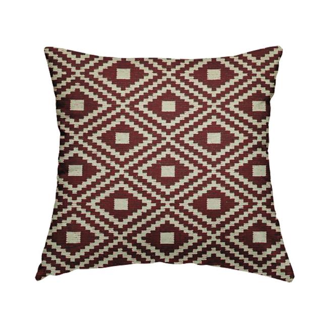 Wheeler Geometric Scatter Cushion with Filling Gracie Oaks Size: 43cm H x 43cm W x 5cm D, Colour: Red on Productcaster.