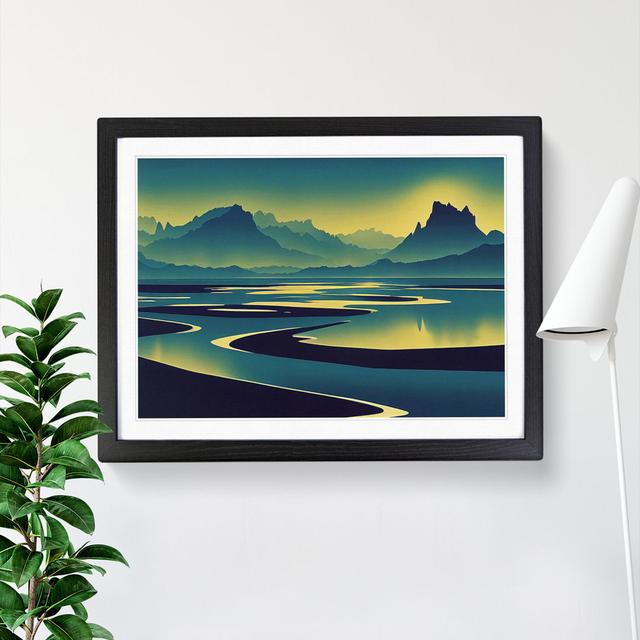 Lake Beneath Mountains - Single Picture Frame Print Alpen Home Size: 34cm H x 46cm W x 2cm D, Frame Colour: Black Framed on Productcaster.