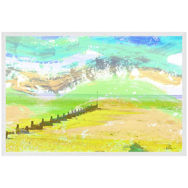 Yellow Beach - Single Picture Frame Art Prints ClassicLiving Size: 76cm H x 114cm W x 4cm D, Frame Option: White on Productcaster.