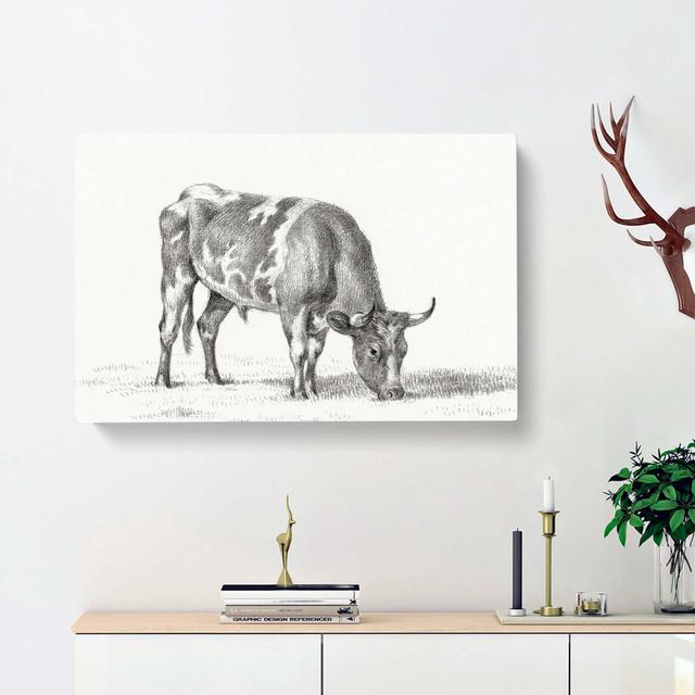 Grazing Bull by Jean Bernard - Wrapped Canvas Print East Urban Home Size: 40cm H x 60cm W x 3cm D on Productcaster.