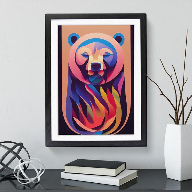 Flaming Bear Abstract - Picture Frame Graphic Art Alpen Home Frame Colour: Black, Size: 46cm H x 34cm W x 2cm D on Productcaster.