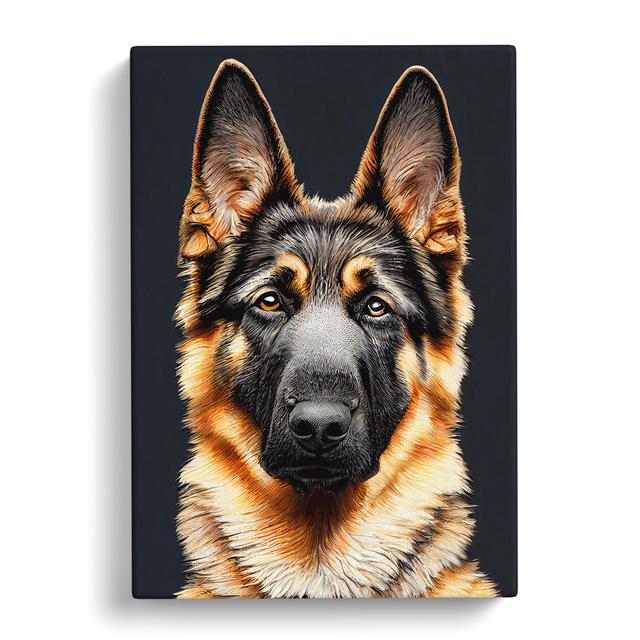 German Shepherd Portrait Vol.3 - Wrapped Canvas Graphic Art Marlow Home Co. Size: 60cm H x 40cm W x 3cm D on Productcaster.