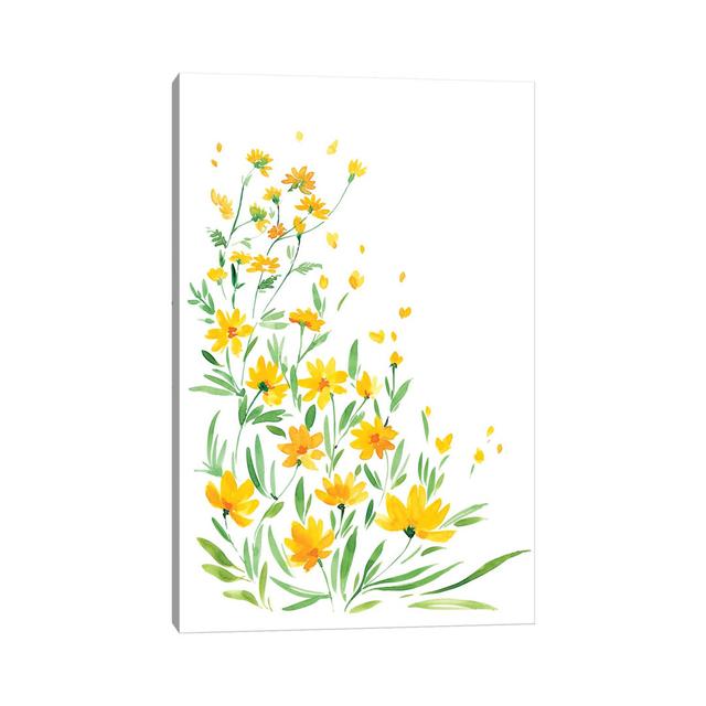 Yellow Watercolor Wildflowers by Blursbyai - Gallery-Wrapped Canvas Giclée on Canvas Lark Manor Format: Wrapped Canvas, Size: 66.04cm H x 45.72cm W on Productcaster.