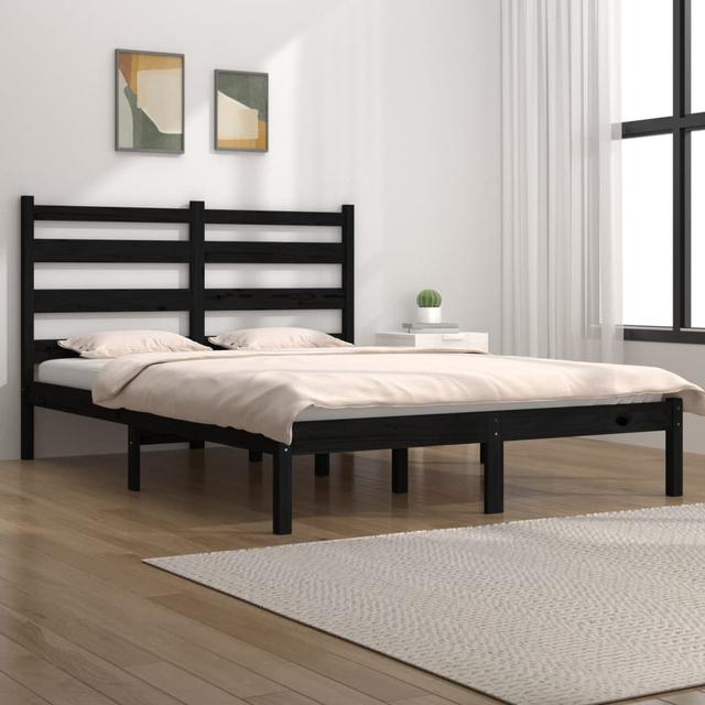 Jaythian Bed Frame 17 Stories Colour: Black, Size: European Double (140 x 200cm) on Productcaster.