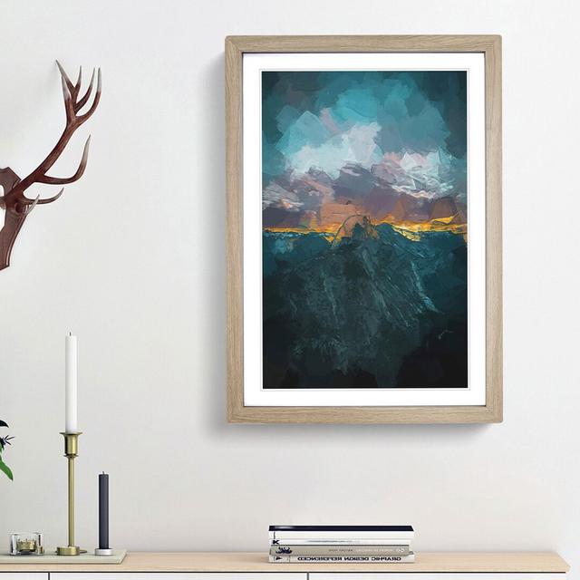 Mountains in California in Abstract - Picture Frame Painting Print East Urban Home Frame Option: Oak Framed, Size: 48cm H x 36cm W x 2cm D on Productcaster.