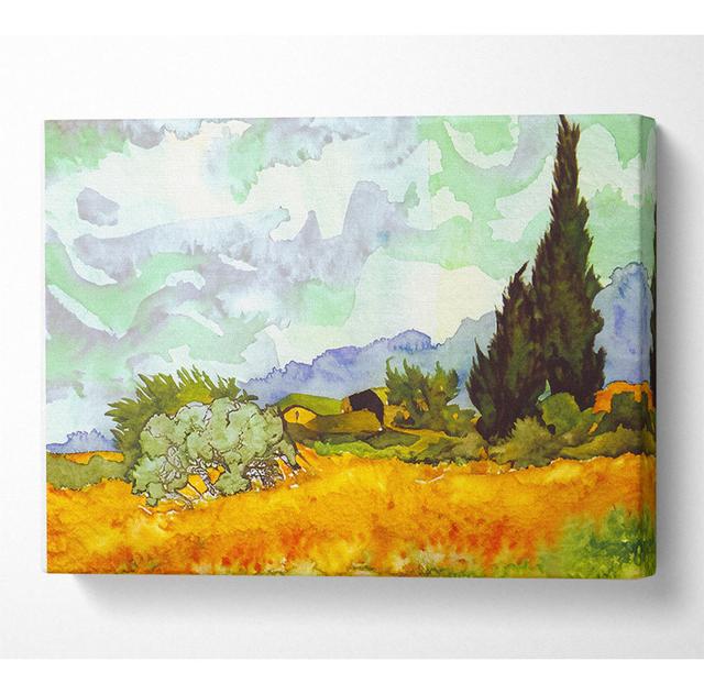 Van Gogh Cornfield with Cyprusses - Wrapped Canvas Art Prints Brambly Cottage Size: 35.6cm H x 50.8cm W on Productcaster.