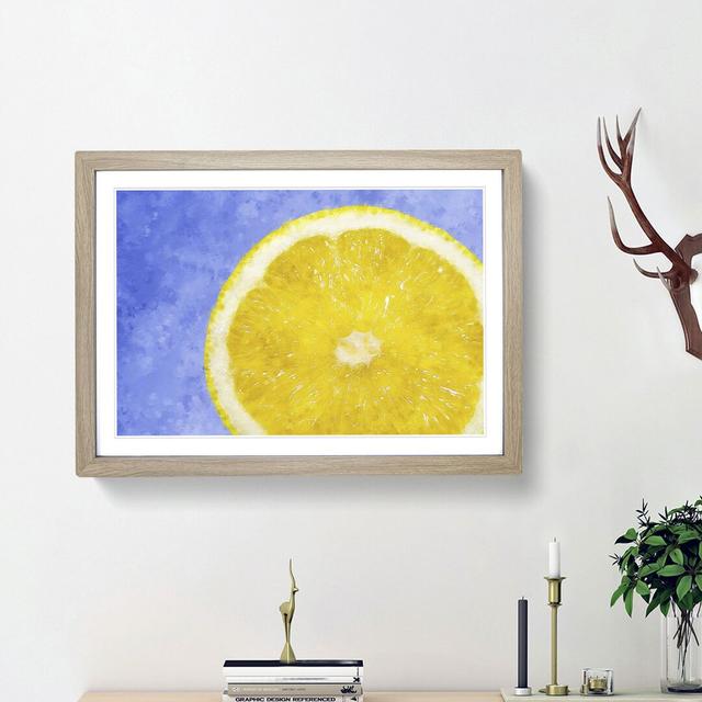 Lemon Slice - Picture Frame Painting Print East Urban Home Frame Option: Oak Framed, Size: 45cm H x 63cm W x 2cm D on Productcaster.