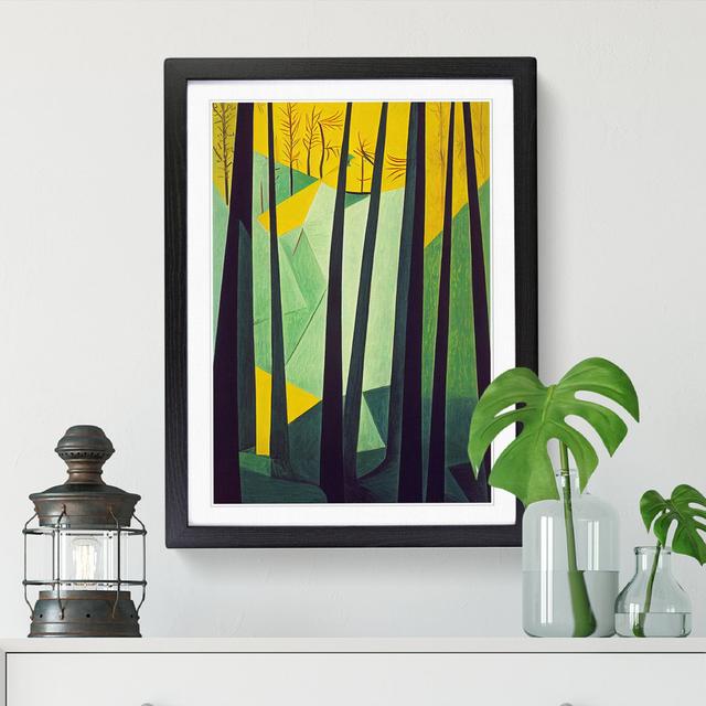 Spring Forest Abstract Vol.4 - Single Picture Frame Print Metro Lane Frame Option: Oak, Size: 46cm H x 34cm W x 2cm D on Productcaster.