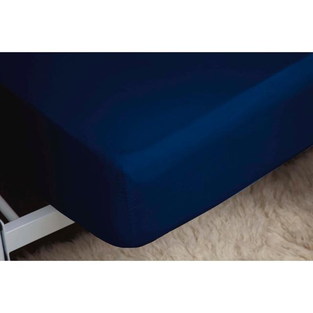 Plain Dye 200 Thread Count Egyptian-Quality Cotton Fitted Sheet Belledorm Size: Single (3'), Colour: Navy on Productcaster.