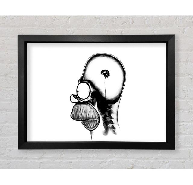 The Simpsons Homer Small Brain B N W - Single Picture Frame Art Prints Rosalind Wheeler Size: 59.7cm H x 84.1cm W x 3.4cm D on Productcaster.