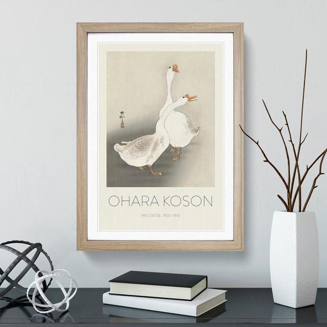 Two Geese by Ohara Koson - Picture Frame Painting East Urban Home Size: 48cm H x 36cm W x 2cm D, Frame Option: Oak Framed on Productcaster.