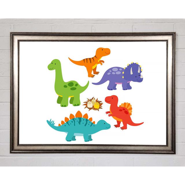 Dinosaur Tribe 2 - Single Picture Frame Art Prints Happy Larry Size: 59.7cm H x 84.1cm W x 1.5cm D on Productcaster.