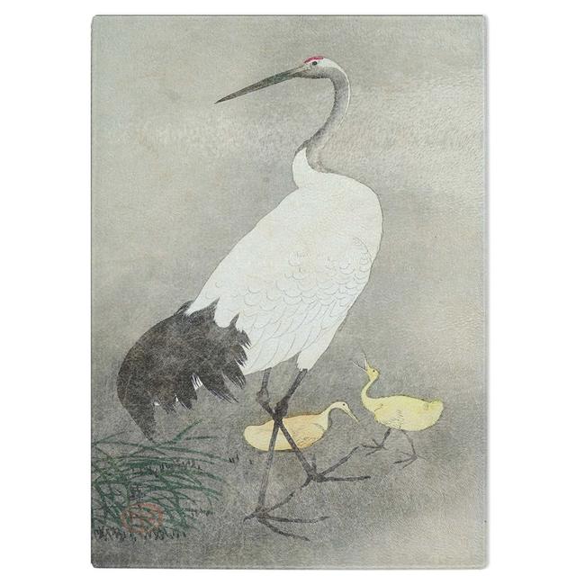 Tempered Glass Crane and Chicks Chopping Board East Urban Home Size: 20 cm W x 28.5 cm L on Productcaster.