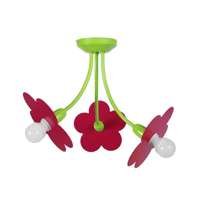 Adamsdale 3-Light 50cm Semi Flush Mount Zoomie Kids Fixture Finish: Dark Pink/Green on Productcaster.