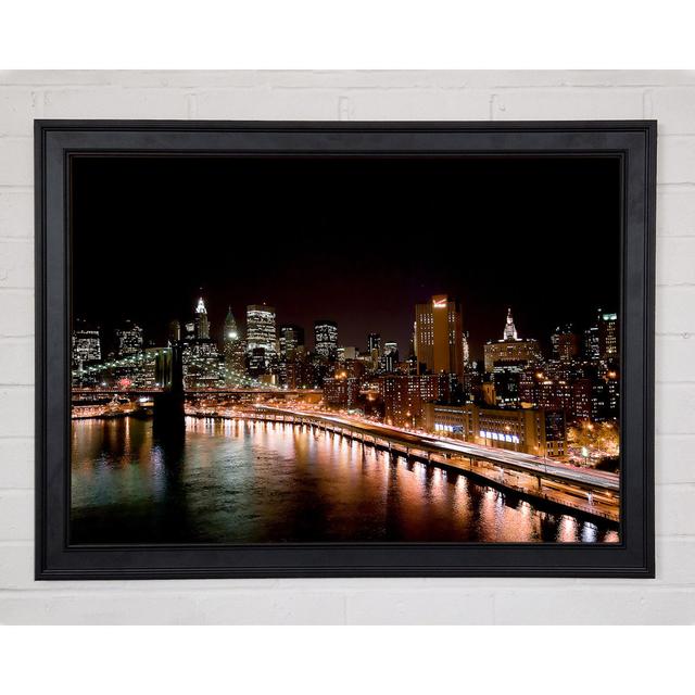 New York Waters Framed Print Ebern Designs Size: 42cm H x 59.7cm W on Productcaster.