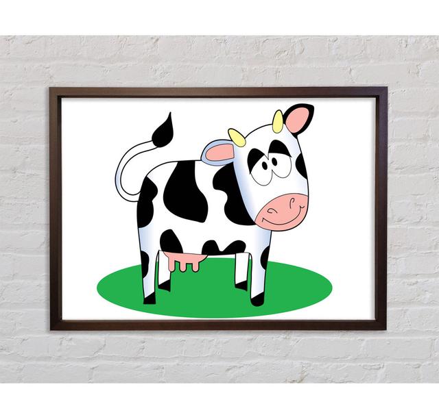 Happy Cow White - Single Picture Frame Art Prints on Canvas Bright Star Size: 84.1cm H x 118.9cm W x 3.3cm D on Productcaster.