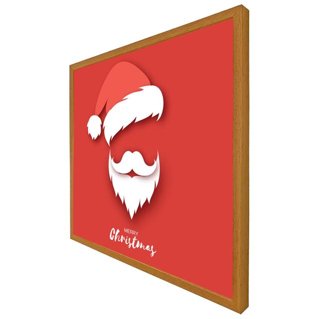 Trilby Santa Claus Hat And Beard - Single Picture Frame Art Prints The Seasonal Aisle Size: 76cm H x 76cm W x 4cm D, Frame Colour: Oak on Productcaster.