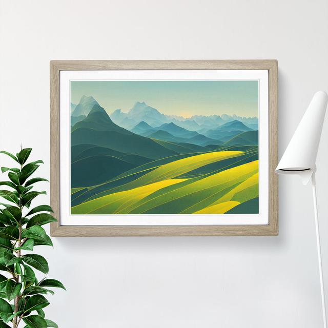 Incredible Mountain Landscape - Picture Frame Graphic Art Alpen Home Size: 25cm H x 34cm W x 2cm D, Frame Colour: Oak on Productcaster.