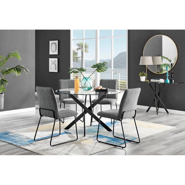 4 - Person Dining Set Canora Grey Colour (Chair): Dark Grey on Productcaster.