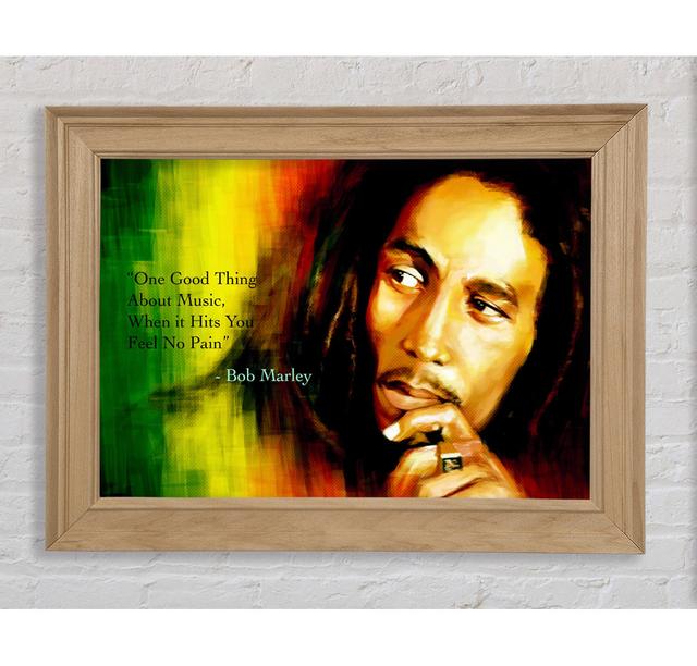 Music Quote Bob Marley Feel No Pain Framed Print Bright Star Size: 42cm H x 59.7cm W on Productcaster.