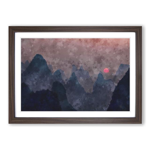 Behind The Mountains In China Painting - Single Picture Frame Print on MDF East Urban Home Size: 62cm H x 87cm W x 2cm D, Format: Walnut on Productcaster.