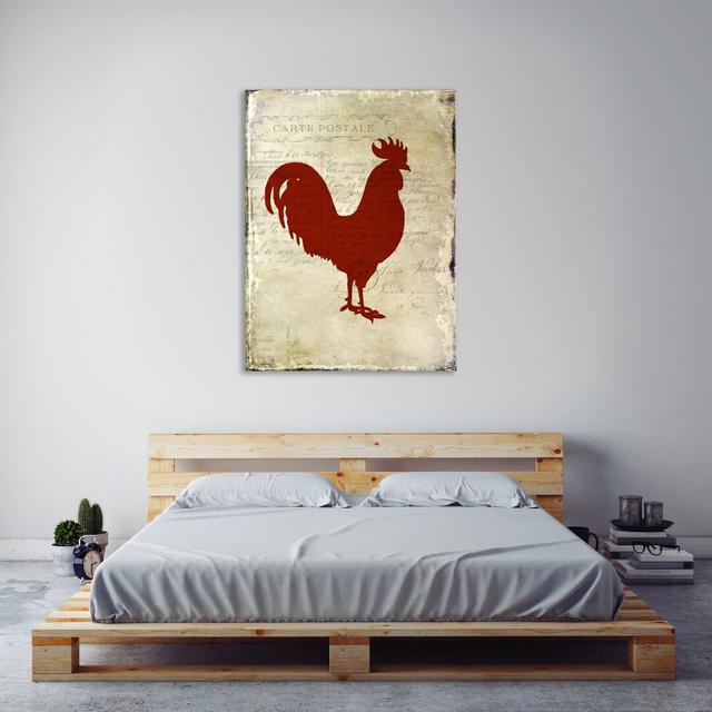 Rooster Silhouette 1 by Kimberly Allen - Wrapped Canvas Print East Urban Home Size: 41 cm H x 30 cm W x 4 cm D on Productcaster.