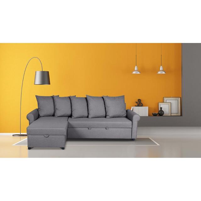 Ecksofa Clearbrook mit Bettfunktion Rosalind Wheeler Farbe der Polsterung: Mittelgrau, Ausrichtung: Links ausgerichtet on Productcaster.