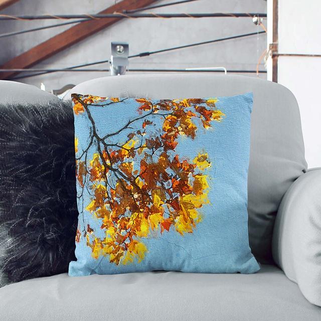 Leaves of the Sycamore Tree Cushion with Filling East Urban Home Backing Colour: Black, Size: 40cm H x 40cm W x 15cm D on Productcaster.