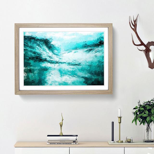 Curled Wave in New Zealand in Abstract - Picture Frame Painting Print East Urban Home Frame Option: Oak Framed, Size: 48cm H x 65cm W x 2cm D on Productcaster.