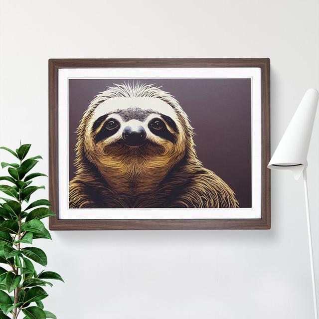 Irresistible Sloth - Single Picture Frame Print Alpen Home Frame Colour: Walnut Framed, Size: 25cm H x 34cm W x 2cm D on Productcaster.