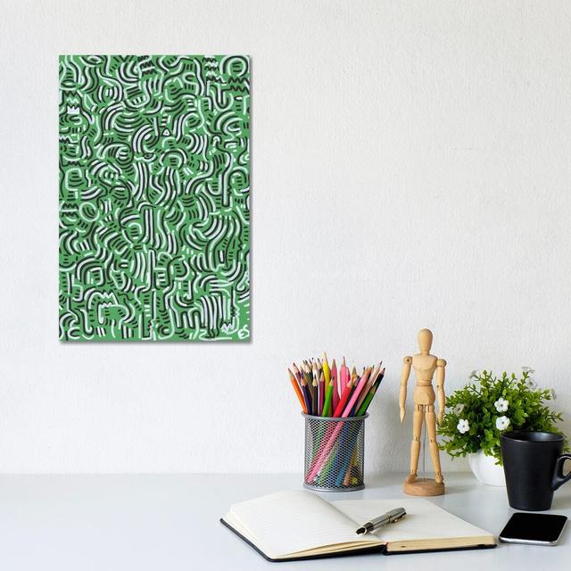 Green Graffiti Line Art by Emmanuel Signorino - Print on Canvas Ebern Designs Format: Wrapped Canvas, Size: 30.48cm H x 20.32cm W x 1.91cm D on Productcaster.