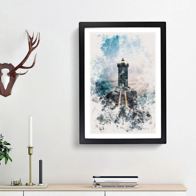 Lighthouse in Le Conquet France - Picture Frame Painting Print East Urban Home Size: 87cm H x 62cm W x 2cm D, Frame Option: Black Framed on Productcaster.