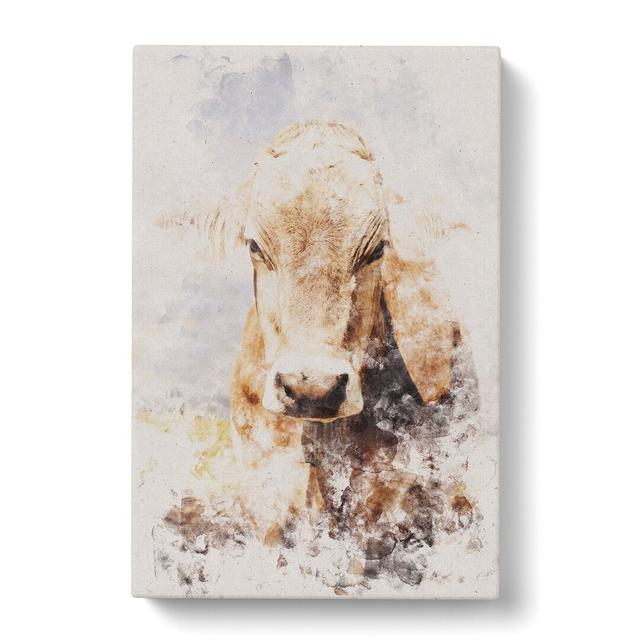 Portrait of a Cow Vol.1 - Wrapped Canvas Graphic Art East Urban Home Size: 50cm H x 35cm W x 3cm D on Productcaster.