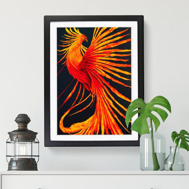 Phoenix Bird Painted Vol.1 - Print ClassicLiving Size: 34cm H x 25cm W x 2cm D, Frame Option: Oak on Productcaster.