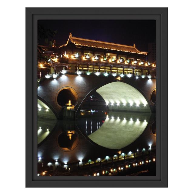 Gerahmtes Wandbild hellerleuchtete chinesische Brücke East Urban Home Größe: 38 cm H x 30 cm B on Productcaster.