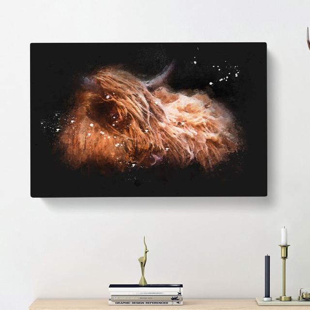 Highland Cow In The Shadows - Wrapped Canvas Print East Urban Home Size: 60cm H x 91cm W x 3cm D on Productcaster.