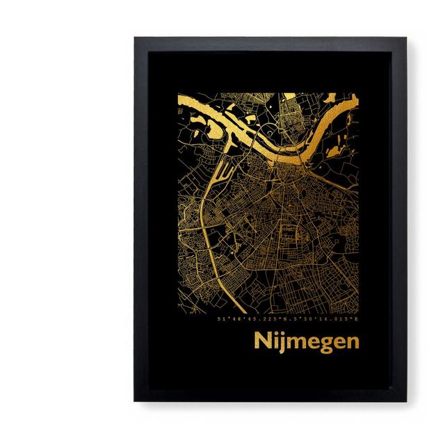 Nijmegen Map - Picture Frame Graphic Art Print on Paper Brayden Studio Size: 42.5cm H x 32.5cm W x 3.5cm D on Productcaster.