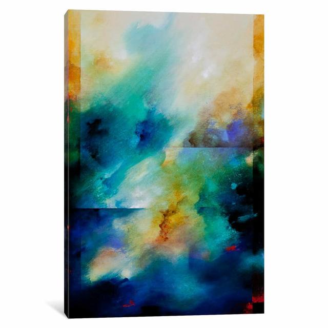 'Aqua Breeze' Graphic Art on Wrapped Canvas East Urban Home Size: 101.6cm H x 66.04cm W x 3.81cm D on Productcaster.