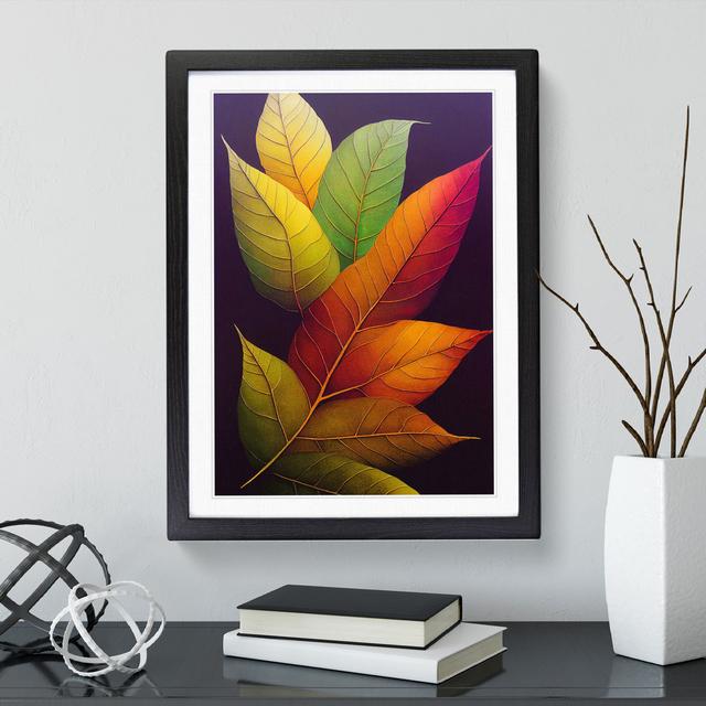 Leaves In Colour - Single Picture Frame Print 17 Stories Frame Colour: Black, Size: 46cm H x 34cm W x 2cm D on Productcaster.