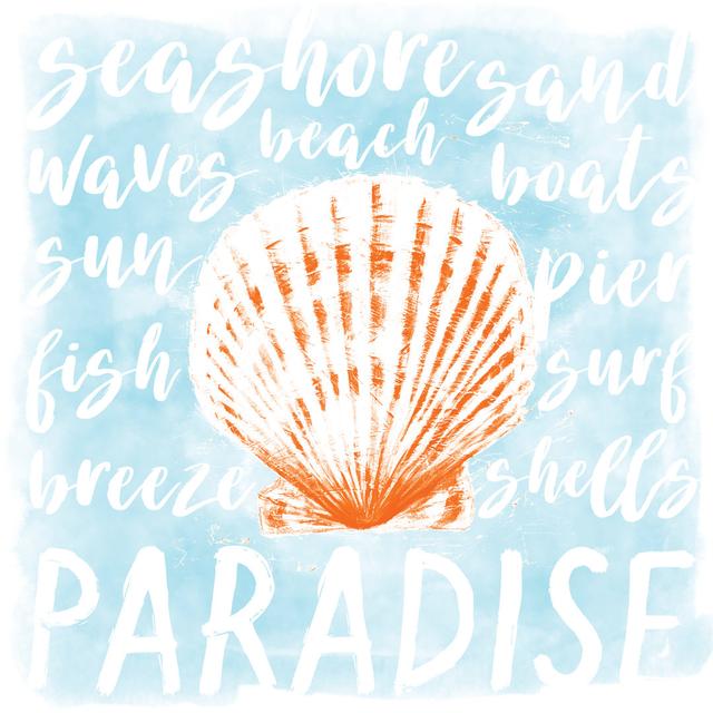 Beach Words Shell Happy Larry Size: 91cm H x 91cm W x 3.8cm D on Productcaster.