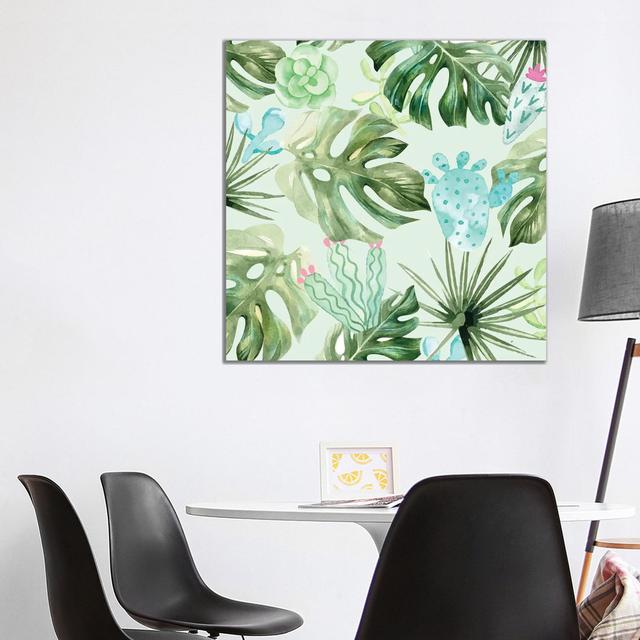 Palms And Succulents I by Kimberly Allen - Wrapped Canvas Print 17 Stories Size: 93.98cm H x 93.98cm W x 3.81cm D on Productcaster.