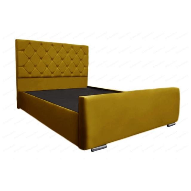 Theirry Tufted Bed Frame Brayden Studio Size: Double (4'6), Colour: Turmeric on Productcaster.