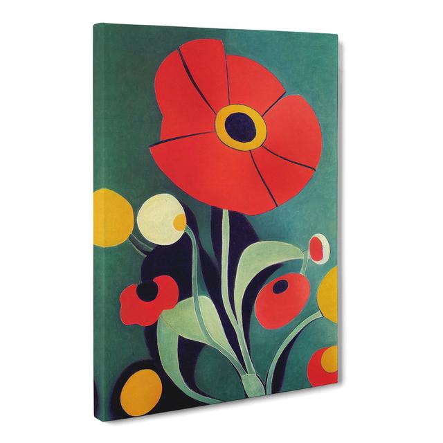 Baggara Poppy Flower Retro Vol.1 - Wrapped Canvas Graphic Art Marlow Home Co. Size: 50cm H x 35cm W x 3cm D on Productcaster.